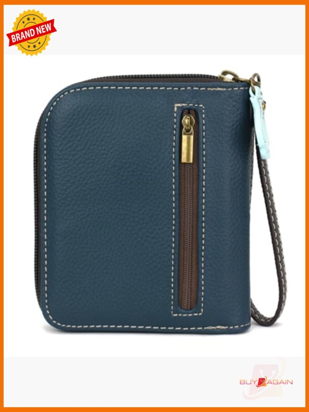 Zip Around Wallet with Wristlet - 8 Card Slots, Faux Leather, Compact - Picture 2 of 5